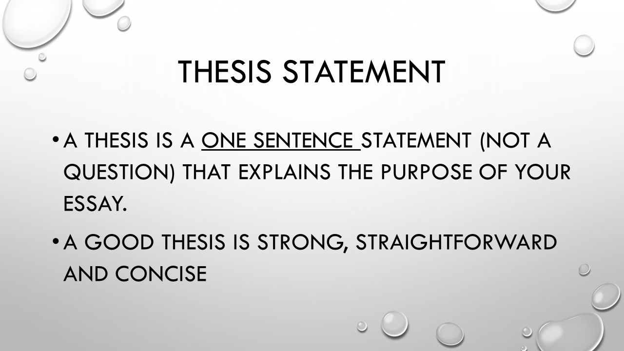 Informative essay thesis statement